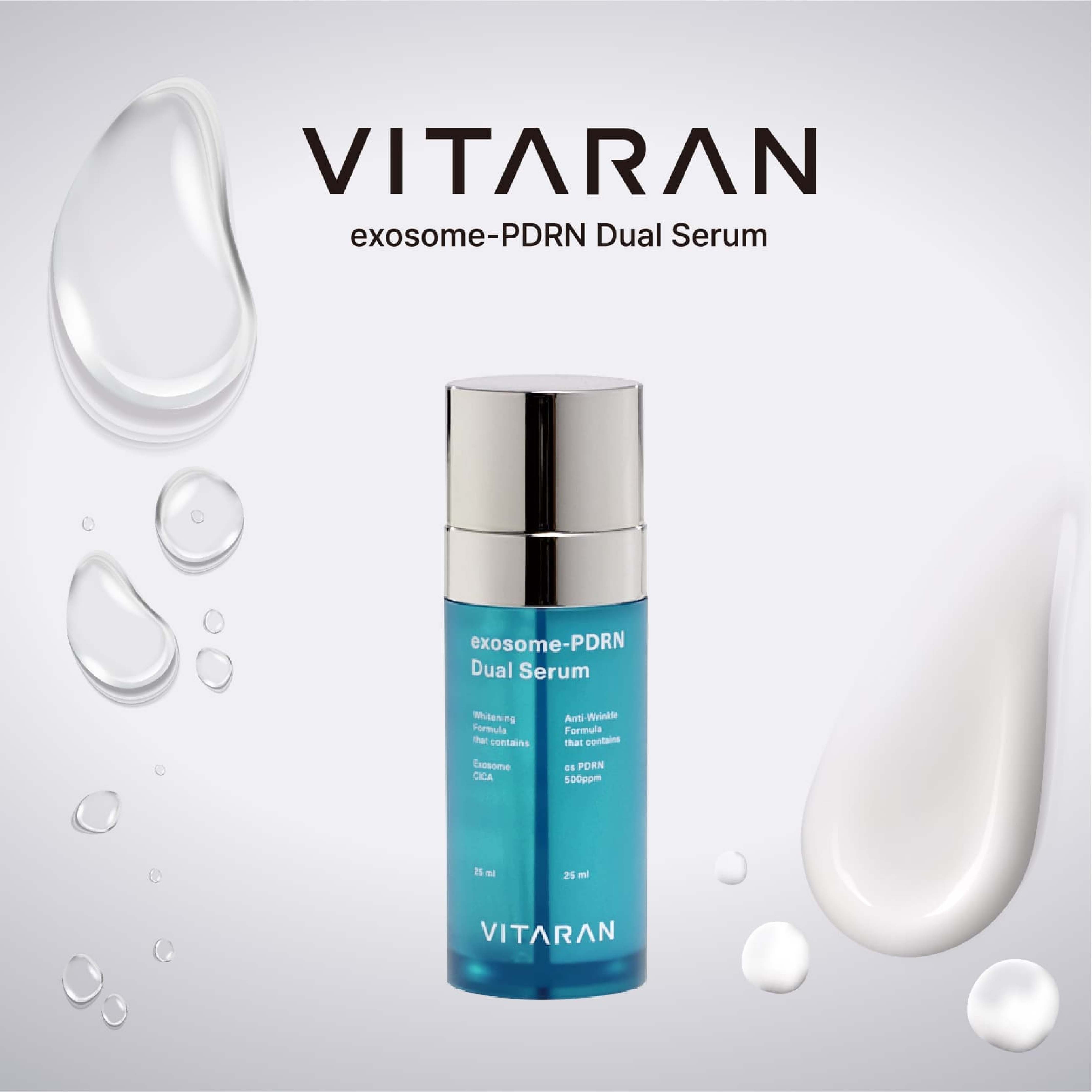 Vitaran, Exosome Whitening & Anti-Wrinkle PDRN Dual Serum, Dual-action serum for skin brightening and wrinkle reduction